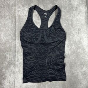 Everlast Sport Womens Grey Zebra Print Racerback Athletic Tank Top XL Seamless